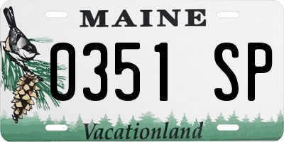 ME license plate 0351SP