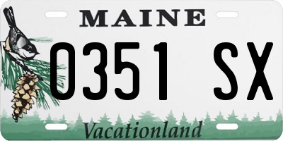 ME license plate 0351SX