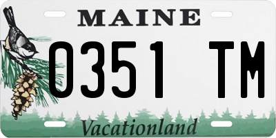 ME license plate 0351TM