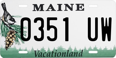 ME license plate 0351UW