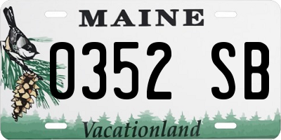 ME license plate 0352SB