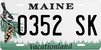 ME license plate 0352SK