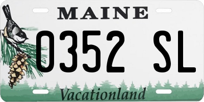 ME license plate 0352SL