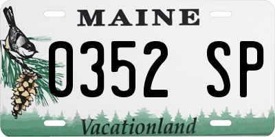 ME license plate 0352SP