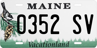 ME license plate 0352SV