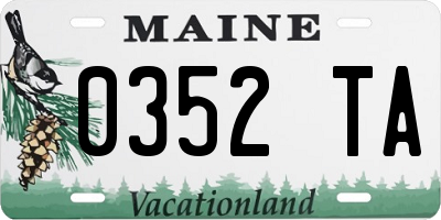 ME license plate 0352TA