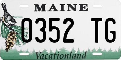 ME license plate 0352TG