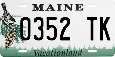 ME license plate 0352TK