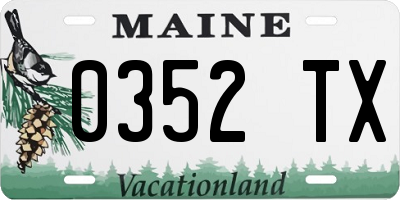 ME license plate 0352TX