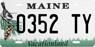 ME license plate 0352TY