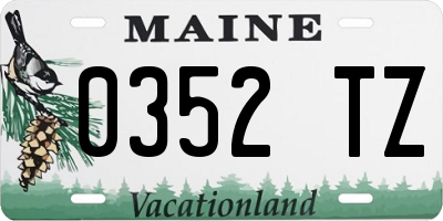 ME license plate 0352TZ