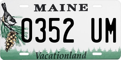 ME license plate 0352UM