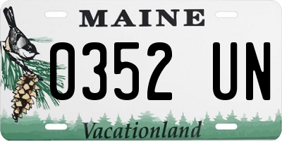 ME license plate 0352UN