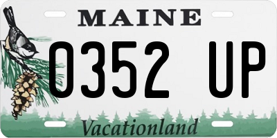ME license plate 0352UP