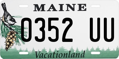 ME license plate 0352UU