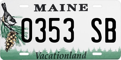 ME license plate 0353SB