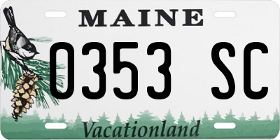 ME license plate 0353SC