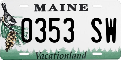 ME license plate 0353SW