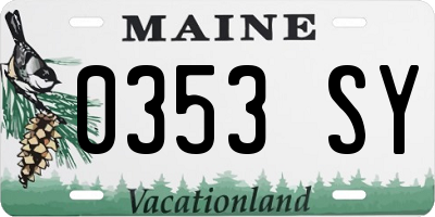ME license plate 0353SY