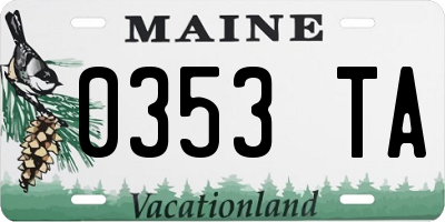 ME license plate 0353TA