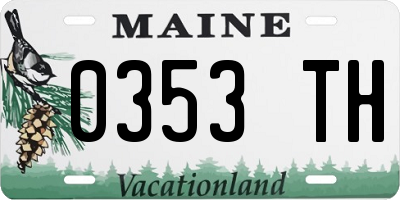 ME license plate 0353TH