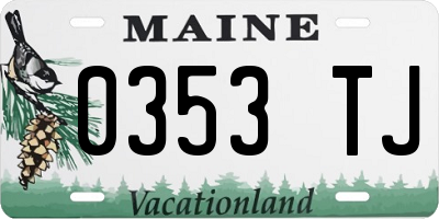 ME license plate 0353TJ