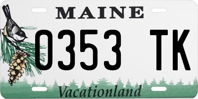 ME license plate 0353TK