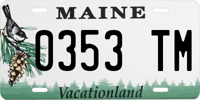 ME license plate 0353TM