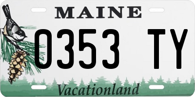 ME license plate 0353TY