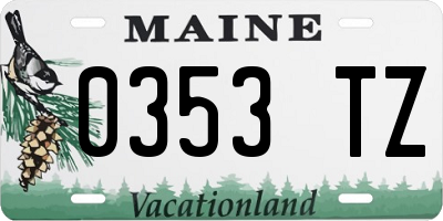 ME license plate 0353TZ