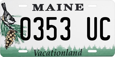 ME license plate 0353UC