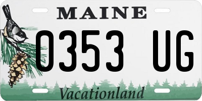 ME license plate 0353UG