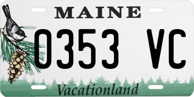 ME license plate 0353VC