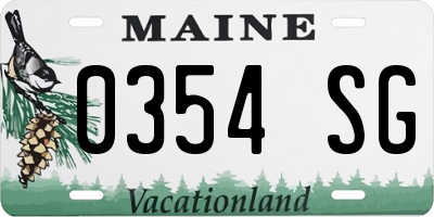 ME license plate 0354SG