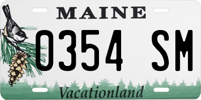 ME license plate 0354SM