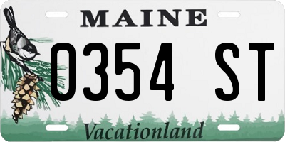 ME license plate 0354ST