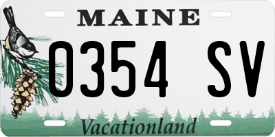 ME license plate 0354SV
