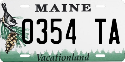 ME license plate 0354TA
