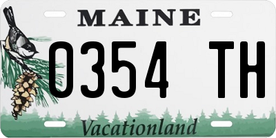 ME license plate 0354TH
