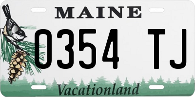 ME license plate 0354TJ
