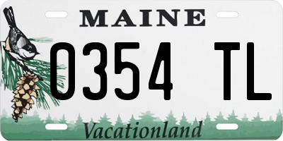 ME license plate 0354TL