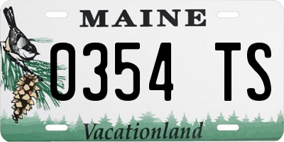 ME license plate 0354TS