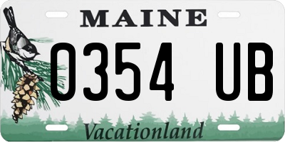 ME license plate 0354UB