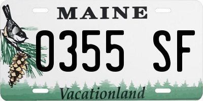 ME license plate 0355SF