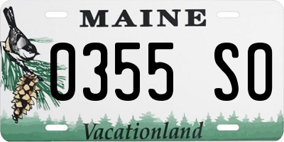 ME license plate 0355SO
