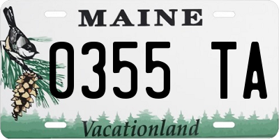 ME license plate 0355TA