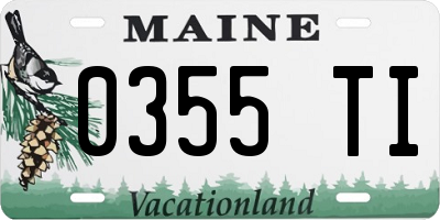 ME license plate 0355TI