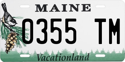 ME license plate 0355TM