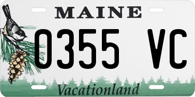 ME license plate 0355VC