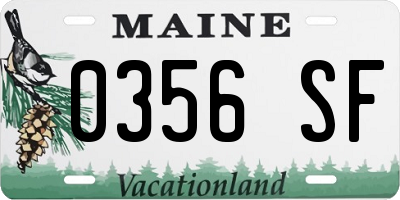 ME license plate 0356SF